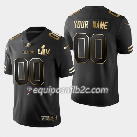 Camiseta Hombre NFL San Francisco 49ers Personalizar Nike Negro Golden Edition 2020 Super Bowl LIV